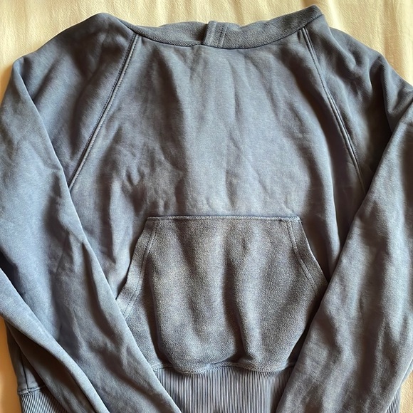 aerie Cropped Dark Blue Hoodie - Picture 1 of 2